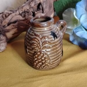Handcrafted Brown Ceramic Mini Jug